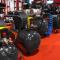 Many Air compressors pressure pumps  closeup photo